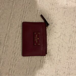 Kate Spade Burgundy Leather Card Holder